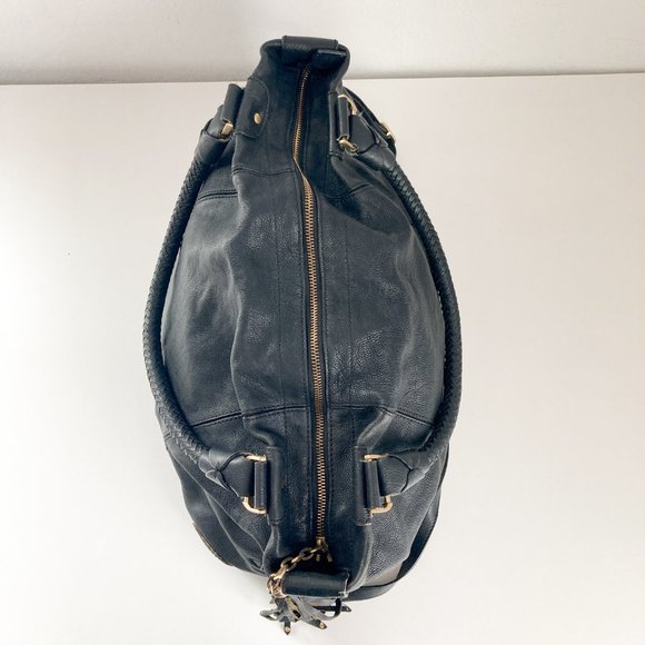 Cole Haan Oversized Black Pebble Leather Hobo Shoulder Bag w Adjustable Strap - Picture 4 of 16